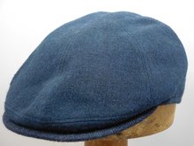 Jos van Dijck Sixpanel Ivy pet Woolmix Blauw Visgraat