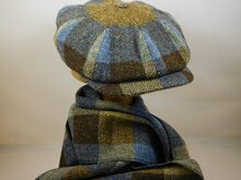 City Sport Newsboy Cap Donegal Tweed Groen Blauw