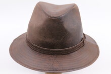 Mida Outdoor Fedora Leder Look Bruin