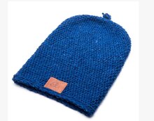 Original Mocros Gebreide Lange Beanie Donker Blauw