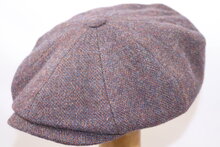 stetson hatteras newsboy cap herringbone crimson violet