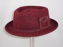 Hats and Dreams Pork Pie met stiksel Mele ROOD