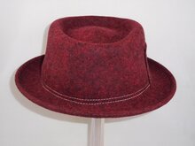 Hats and Dreams Pork Pie met stiksel Mele ROOD