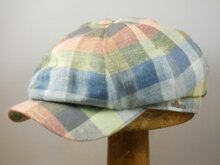 Wigens Newsboy Classic Cap Linen Silk Summer Tartan 