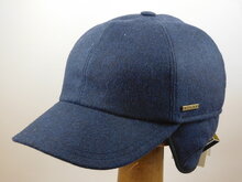 hatland baseball cap met oorklep ruston wol sympatex blauw