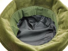 soprattutto cloche vintage style velvet fishbone green