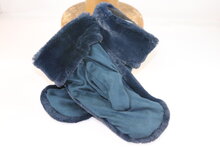 seeberger wanten mittens faux fur marine blue 