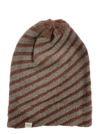 bedacht wollen beanie gestreept taupe 