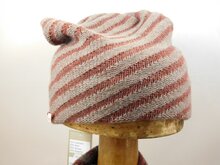 bedacht wollen beanie gestreept taupe 