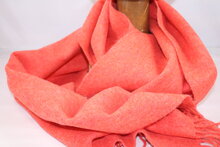 john hanly irish wool scarf medium coral