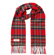 john hanly irish wool scarf short red royal stewart tartan