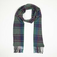 john hanly irish wool scarf medium green red purple check