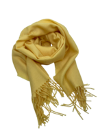 john hanly merino wool scarf large solid pastel yellow