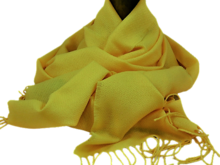 john hanly merino wool scarf large solid pastel yellow