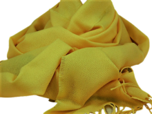 john hanly merino wool scarf large solid pastel yellow