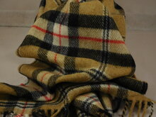 john hanly irish wool scarf short camel of merrick tartan