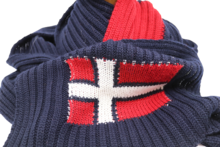 merino knitted sjaal noorse vlag merino wolmix navy