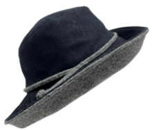 bronte clochehoed fedora wol zwart grijs