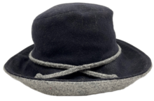 bronte clochehoed fedora wol zwart grijs