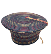 isicholo traditional zulu matron hat black bordeaux and beige