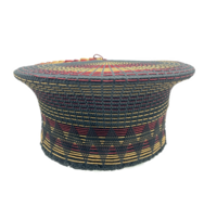 isicholo traditional zulu matron hat black bordeaux and beige