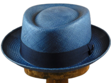 vintimilla pork pie panama denim blauw