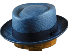 vintimilla pork pie panama denim blauw