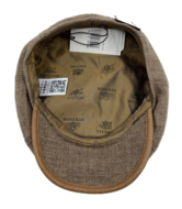 stetson 8 panel newsboy cap linen and leather brown