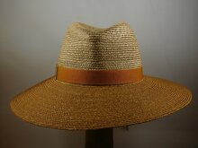 Marzi Fedora bandstro Twotone Naturel CAMEL