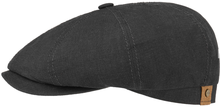 stetson newsboy cap hatteras linnen zwart