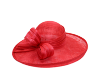 maddox occasion hat bow and pen sinamay tulip red