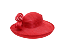 maddox occasion hat bow and pen sinamay tulip red