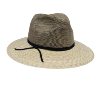 marzi paper straw braid fedora black ribbon naturel