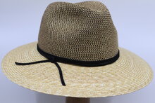 marzi paper straw braid fedora black ribbon naturel