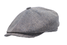 alfonso deste newsboy cap kyoto zijde visgraat naturel blauw