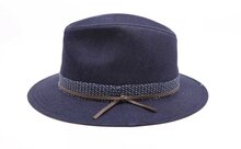 jos van dijck zomer fedora canvas jeansblauw