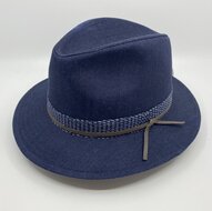 jos van dijck zomer fedora canvas jeansblauw