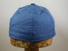 wigens baseball cap linnen met suede look blauw