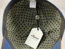 wigens baseball cap linnen met suede look blauw