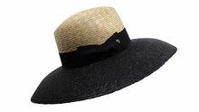 panizza fedora brede rand stro naturel en zwart