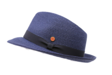 mayser fedora maleo raffia bandstro donker blauw