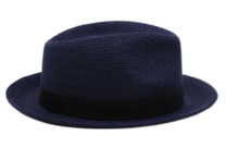 mayser fedora maleo raffia bandstro donker blauw