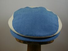 Portaluri flat cap summer cotton stripes naturel blauw