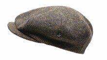 city sport great gatsby flatcap 157 harris tweed visgraat mustard brown