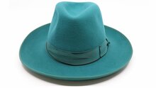 borsalino fedora qs haarvilt binded brim turquoise