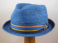 STETSON CANTALO TRILBY RAFFIA STROHOED BLAUW