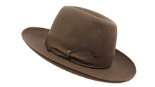 borsalino fedora qs haarvilt binded brim bast bruin