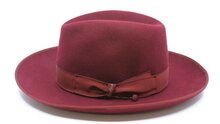 borsalino fedora qs haarvilt binded brim bordeaux 