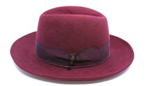 borsalino fedora qs melusine vilt cut brim bordeaux