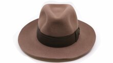 borsalino alessandria fedora cut brim taupe 